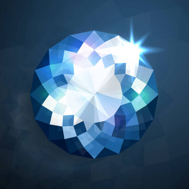 Shiny abstract blue diamond illustration - eps 10 vector Shiny abstract blue diamond illustration (portuguese rose cut) - eps 10 vector saphire stock illustrations