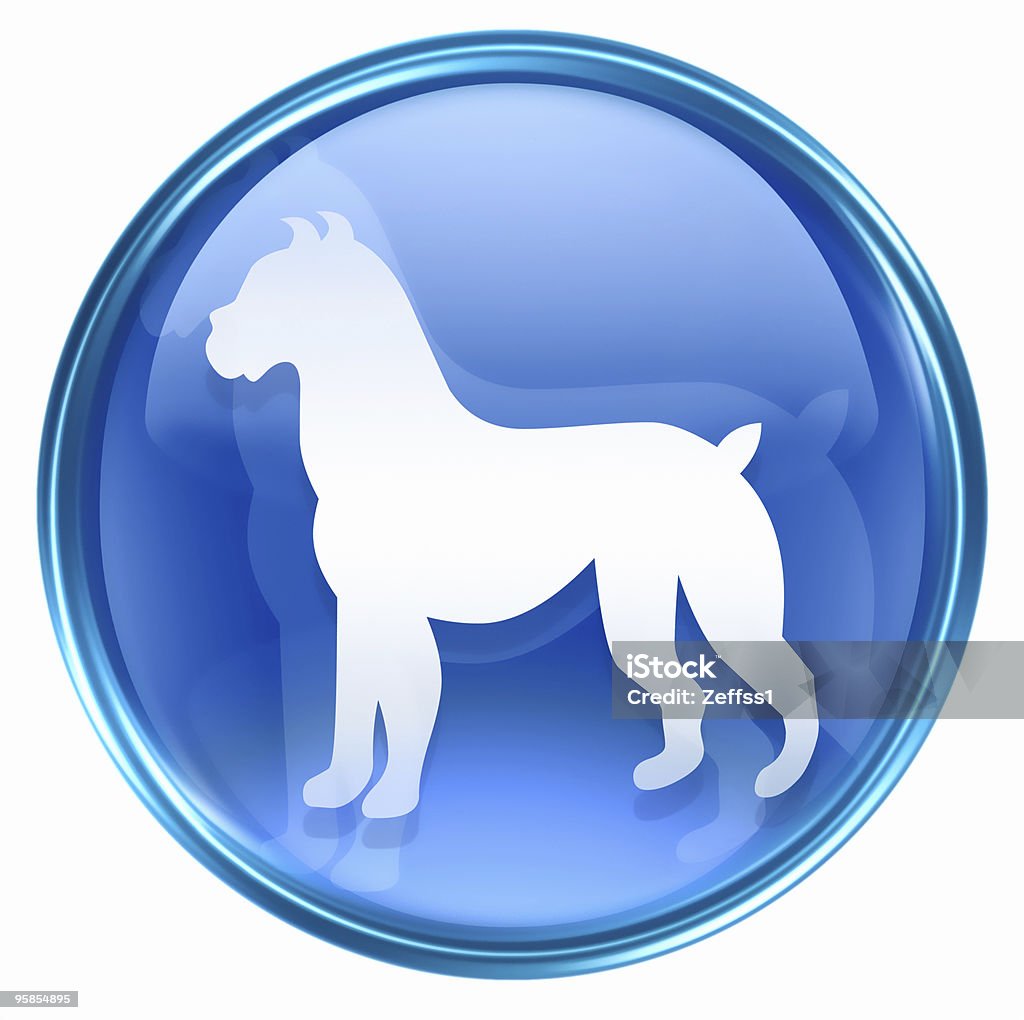 Perro Zodiac icono azul, aislado sobre fondo blanco. - Ilustración de stock de Azul libre de derechos