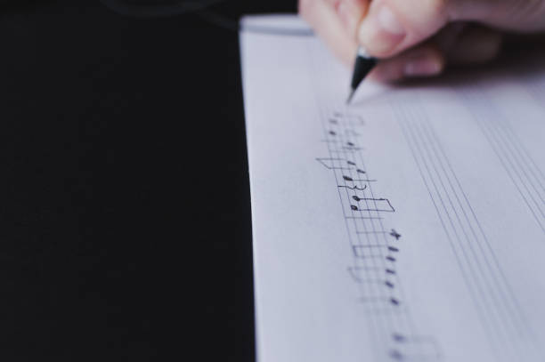 Musical Notes Write Style 120+ Hand Writing Musical Notes With Pen On A Music Sheet Stock Photos ...