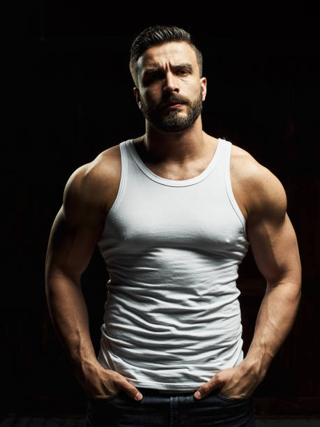 istock A strong, a serious, muscular man 958551826