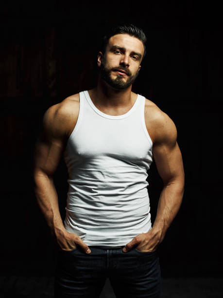 istock A strong, a serious, muscular man 958551832