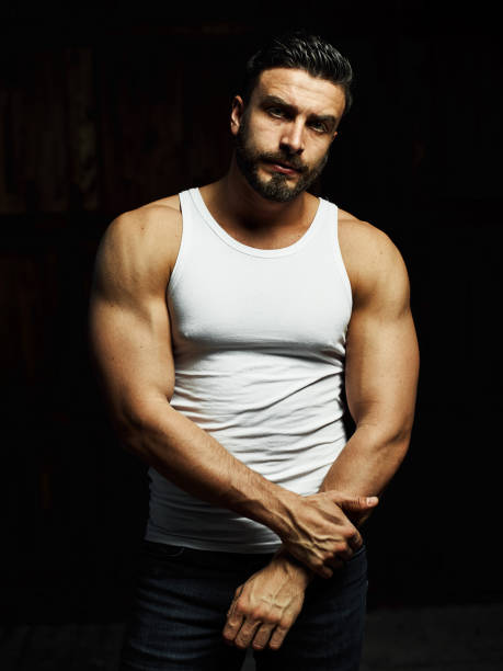 istock A strong, a serious, muscular man 958551834