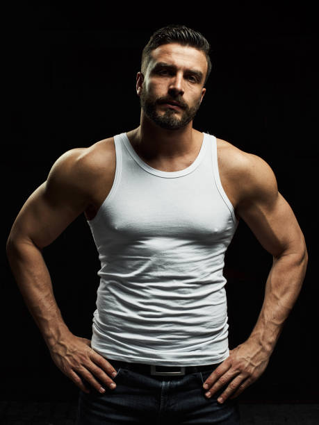 istock A strong, a serious, muscular man 958551886