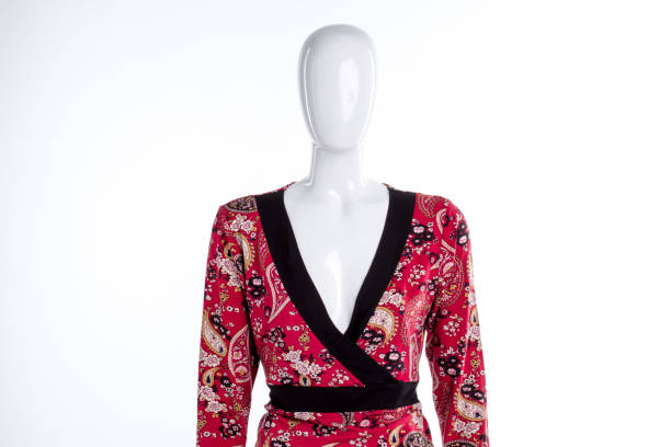 istock Vintage print textile blouse for women. 958569446