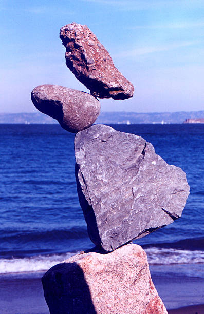 Balancing rocks stock photo