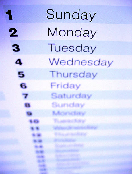 Closeup of a calendar 2 stock photo