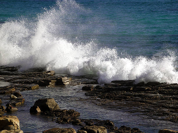 Breaking waves stock photo