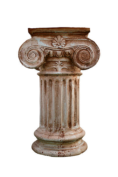 columna griega corta - column greece pedestal classical greek fotografías e imágenes de stock