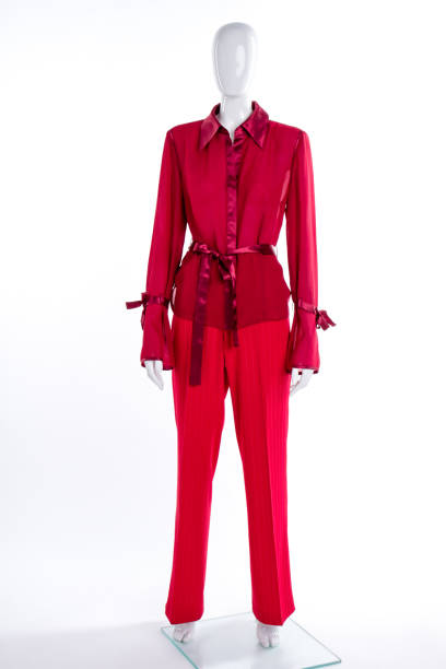 istock Female red blouse and trousers. 958575820