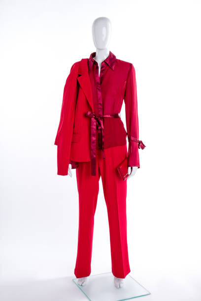 istock Red blazer, trousers, blouse and wallet. 958575926