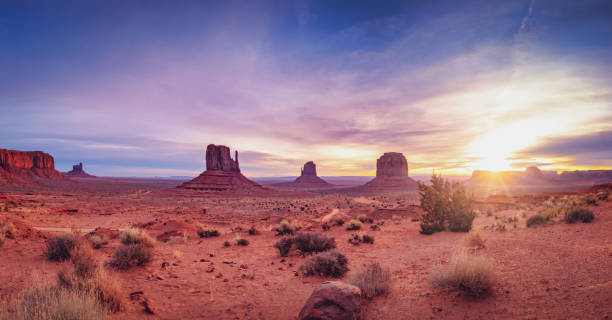 istock Panoramic landscape view of Monument valley at sunrise, Utah 958577502