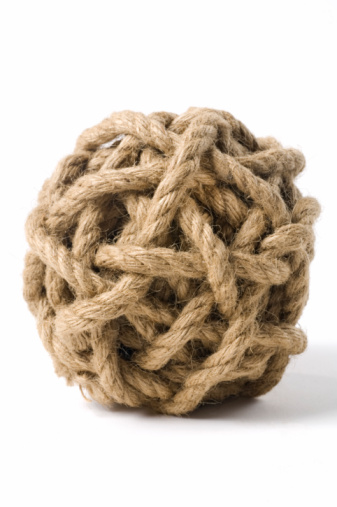 Close up shot of brown bundled rope