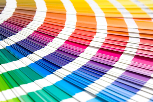 libro muestra de color - swatch spectrum multi colored document fotografías e imágenes de stock