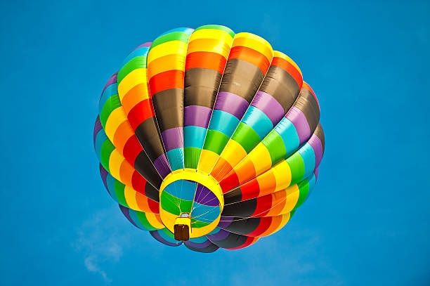 istock Colorful Hot Air Balloon Against Blue Sky 95858060