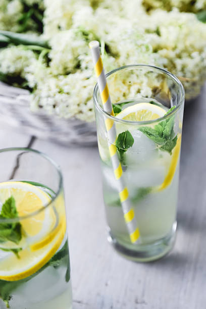 istock Ice cold Elderberry flower refreshment with lemon and mint 958583492