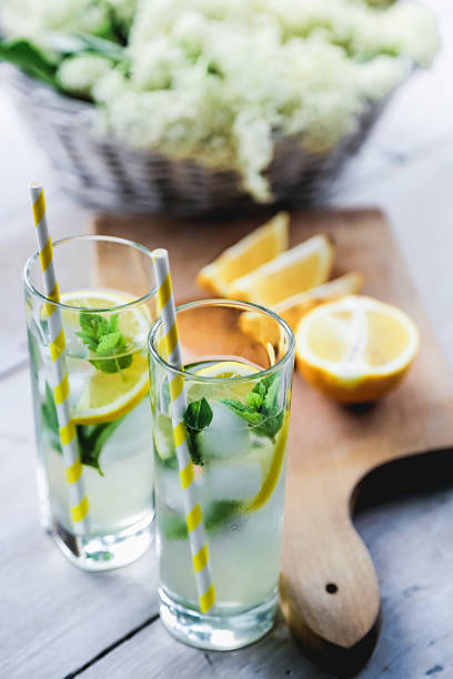 istock Ice cold Elderberry flower refreshment with lemon and mint 958583650