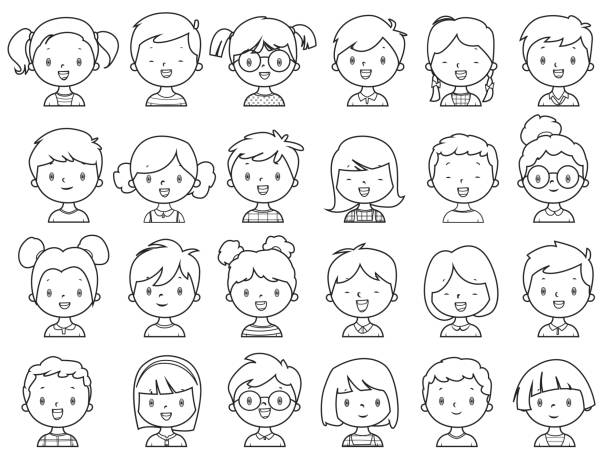 Ilustración de Libro Niñas Y Niños Para Colorear La Cara y más Vectores Libres de Derechos de Niño - Niño, Cara humana, Niñas - iStock Ilustración de Libro Niñas Y Niños Para Colorear La Cara y más Vectores Libres de Derechos de Niño - Niño, Cara humana, Niñas - iStock