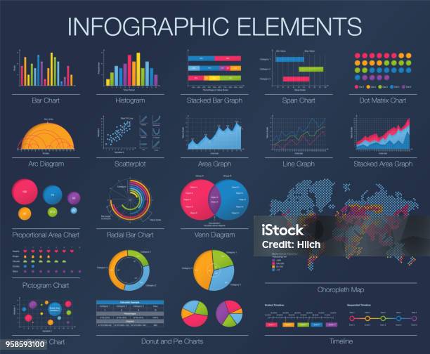 インフォグラフィックテンプレートのセットグラフィックデザイン要素 - チャート図のベクターアート素材や画像を多数ご用意 - チャート図, グラフ, インフォグラフィック