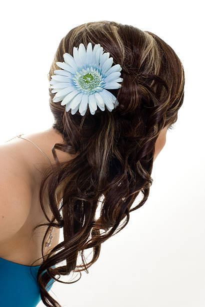 istock Hair and Blue Flower 95859465
