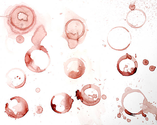 istock Wine rings watercolor marks on white background 95859875