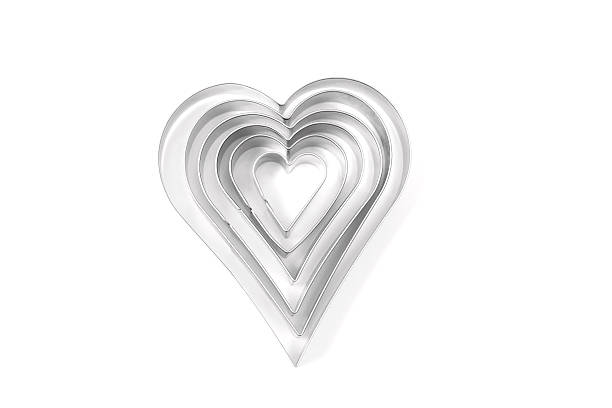 heart shaped cookie cutters stock photo