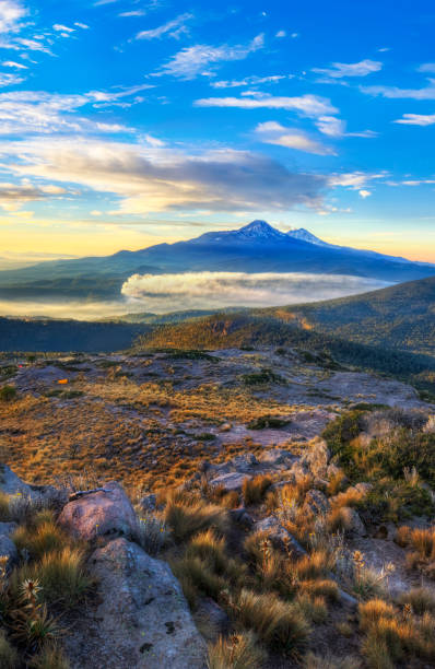 Volcanoes Iztaccihuatl and Popocatepetl View from top Mount Tlaloc in Mexico central popocatepetl volcano photos stock pictures, royalty-free photos & images