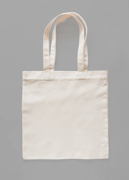 tote borsa tela tessuto tessuto eco shopping sacco mockup modello vuoto isolato su sfondo grigio (percorso di ritaglio) - sackcloth burlap canvas textile foto e immagini stock