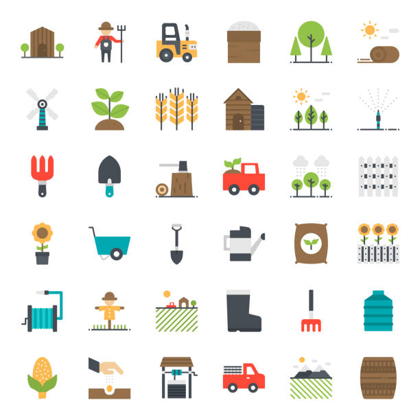 Agriculture icon Agriculture icon, isolated on white background silo bag stock illustrations