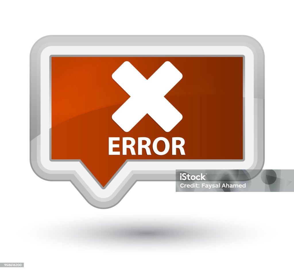 Error Prime Brown Banner Button Stock Illustration - Download Image Now ...