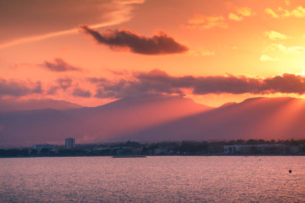 istock Colorful sunset over spanish coastline 958618758