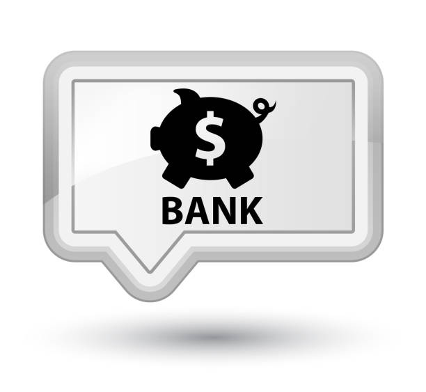 illustrations, cliparts, dessins animés et icônes de touche de bannière blanche premier bank (signe de dollar boîte piggy) - piggy bank currency savings finance
