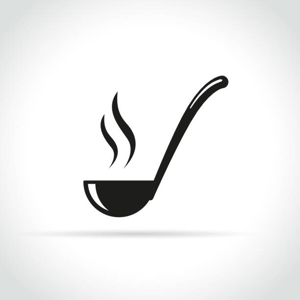 ladle icon on white background Illustration of ladle icon on white background serving utensil stock illustrations