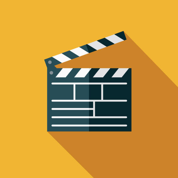 filmy flat design arts icon z cieniem bocznym - filming stock illustrations