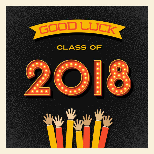 istock 2018 graduation card or banner design with vintage light bulb sign numbers. 958633712