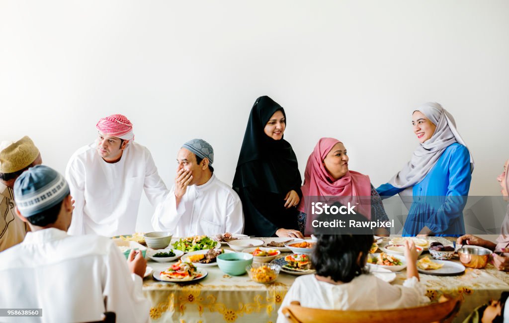Middle Eastern Suhoor or Iftar meal Eid-Ul-Fitr Stock Photo