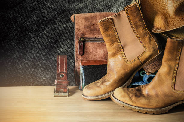 istock Old leather on the wooden 958642394
