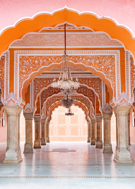 Jaipur city palace in Jaipur city, Rajasthan, India. Jaipur city palace in Jaipur city, Rajasthan, India. An UNESCO world heritage know as beautiful pink color architectural elements. A famous destination in India. india jaipur rajasthan traditional culture stock pictures, royalty-free photos & images