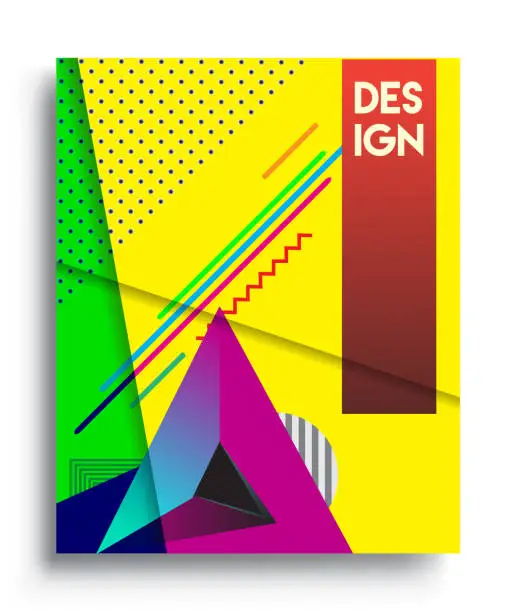Vector illustration of Cover design template with abstract design, arrangement of abstract lines and style graphic geometric elements. Applicable for placards.