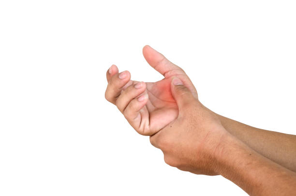 istock man with hand injury on white background 958653312
