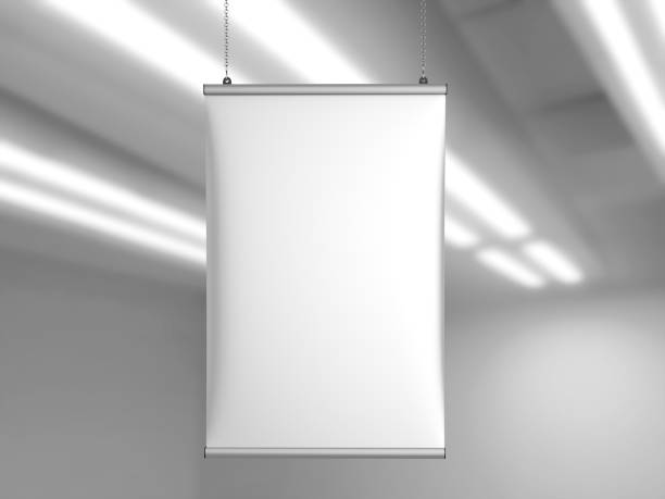 Aluminum snap grip Ceiling Banner poster hanger,Hanging Poster Rails Poster Hanger. 3d render illustration. Aluminum snap grip Ceiling Banner poster hanger,Hanging Poster Rails Poster Hanger. hanging signboard stock pictures, royalty-free photos & images