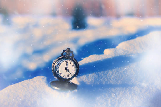istock Pocket watch in the snow 958662254
