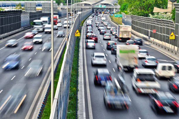 istock Six lane controlled-access highway in Warsaw, Poland 958664066