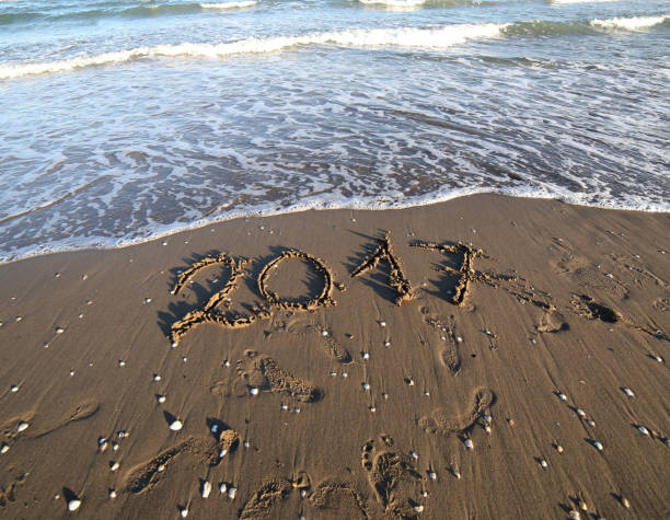 istock background with text 2017 on the beach in summer 958666636