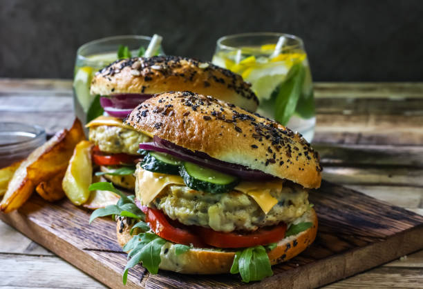 istock Homemade chicken burger 958673586