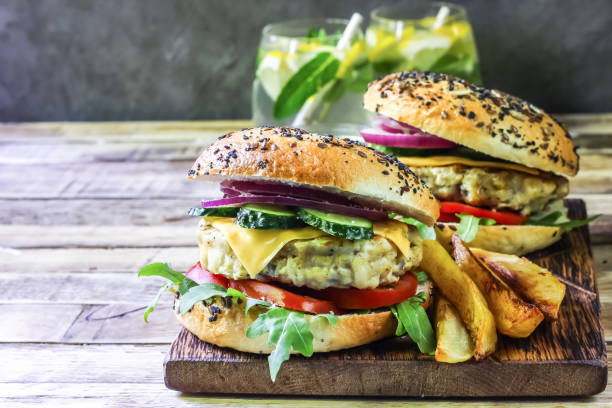 istock Homemade chicken burger 958673598
