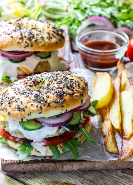 istock Homemade chicken burger 958673622