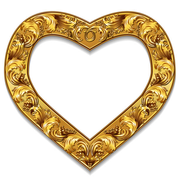 istock frame in the shape of heart gold color with shadow 958673982