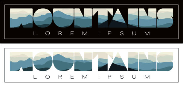 istock Mountains. An isolated word decorated with mountain ridges. Outdoor vector illustration. 958678714