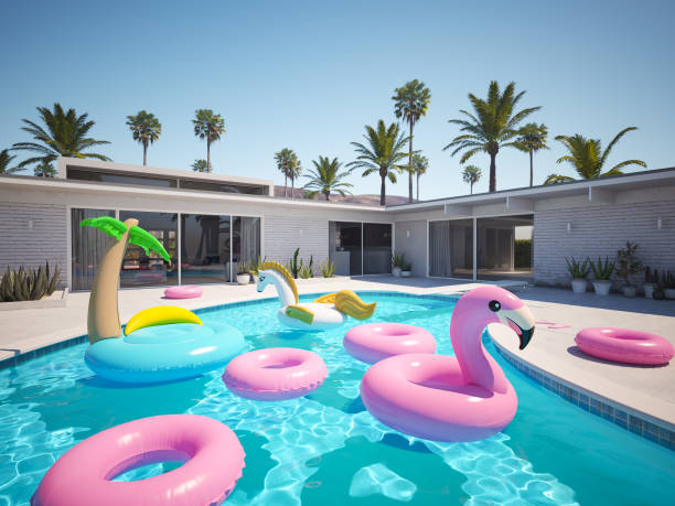 istock 3D rendering. a lot of different floats in a pool 958678952