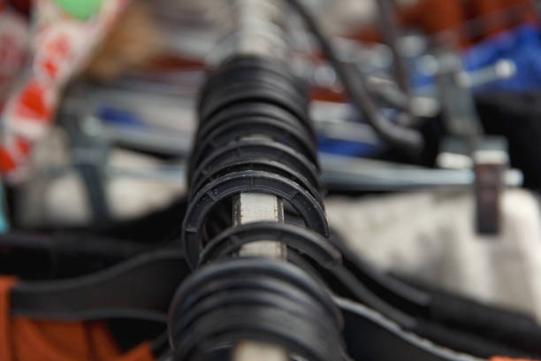 istock Selective focus clothes hangers in the store with blur 958692690